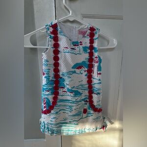 Lilly Pulitzer White Dress with Pink and Blue Accents